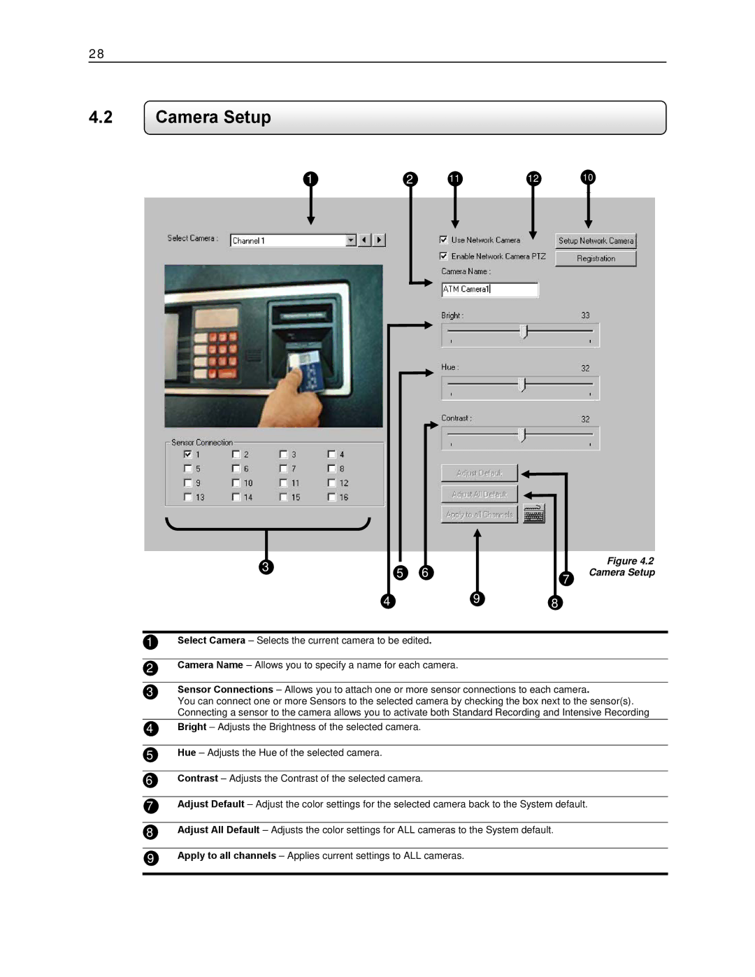 Toshiba KV-DVR manual Camera Setup 