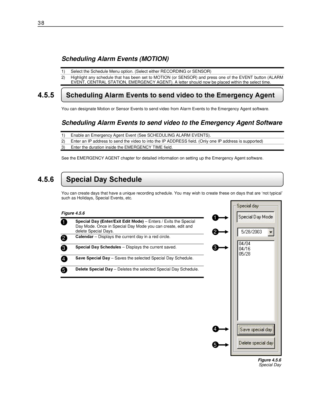 Toshiba KV-DVR manual Special Day Schedule, Scheduling Alarm Events Motion 