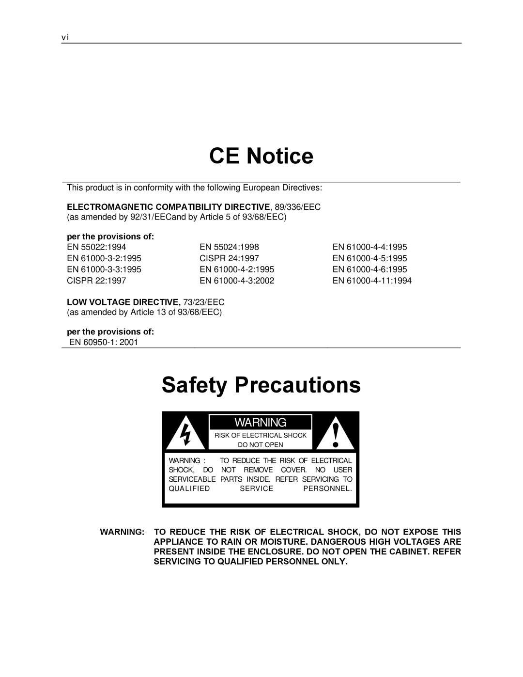 Toshiba KV-DVR manual CE Notice, Safety Precautions 