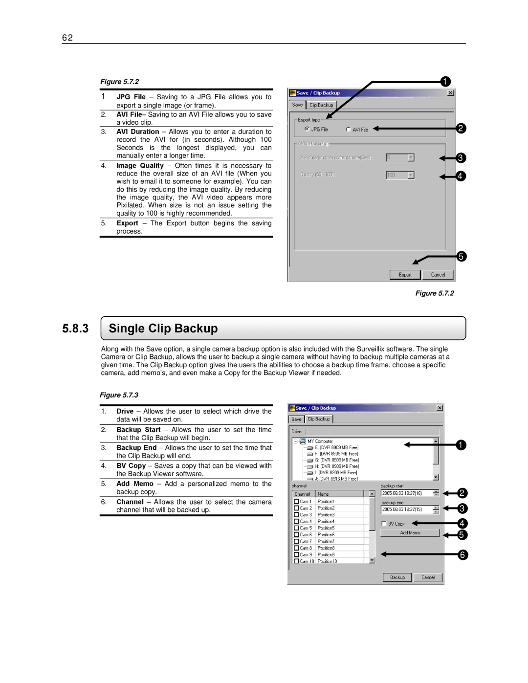 Toshiba KV-DVR manual Single Clip Backup 