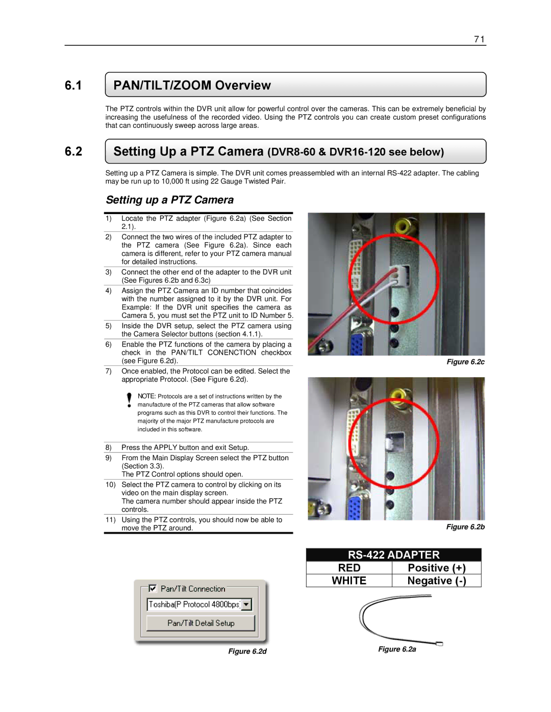 Toshiba KV-DVR manual PAN/TILT/ZOOM Overview, Setting up a PTZ Camera 