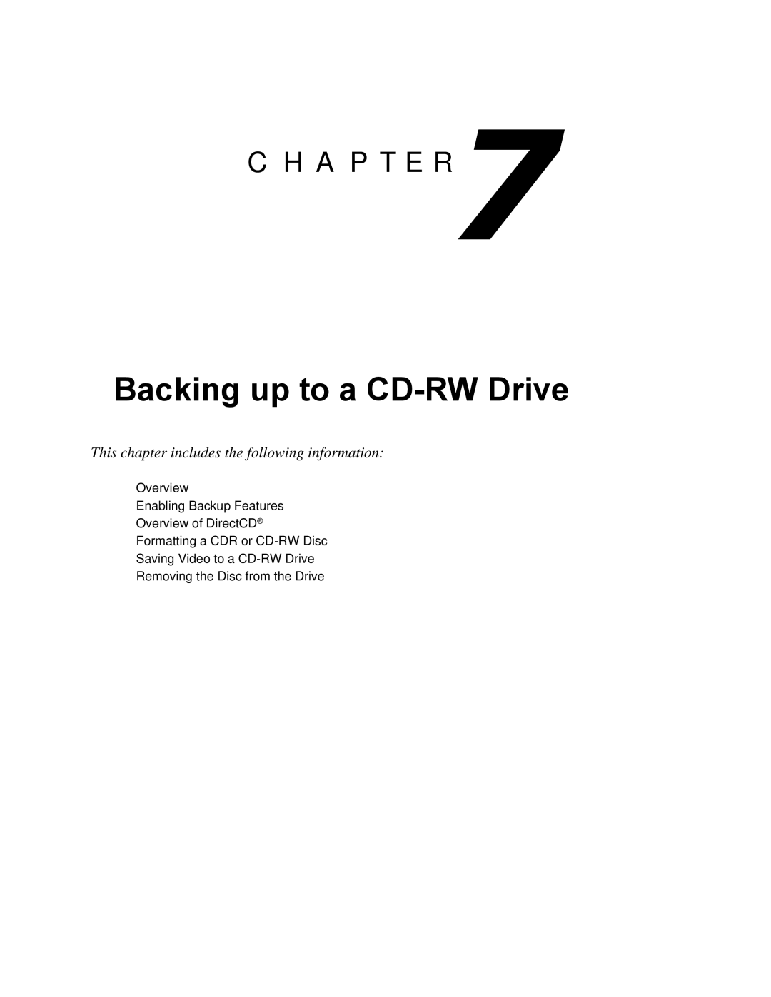 Toshiba KV-DVR manual Backing up to a CD-RW Drive 