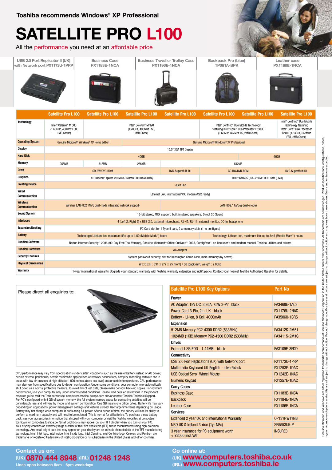 Toshiba L100 manual OPT3YRWTYNB, INSURE3 