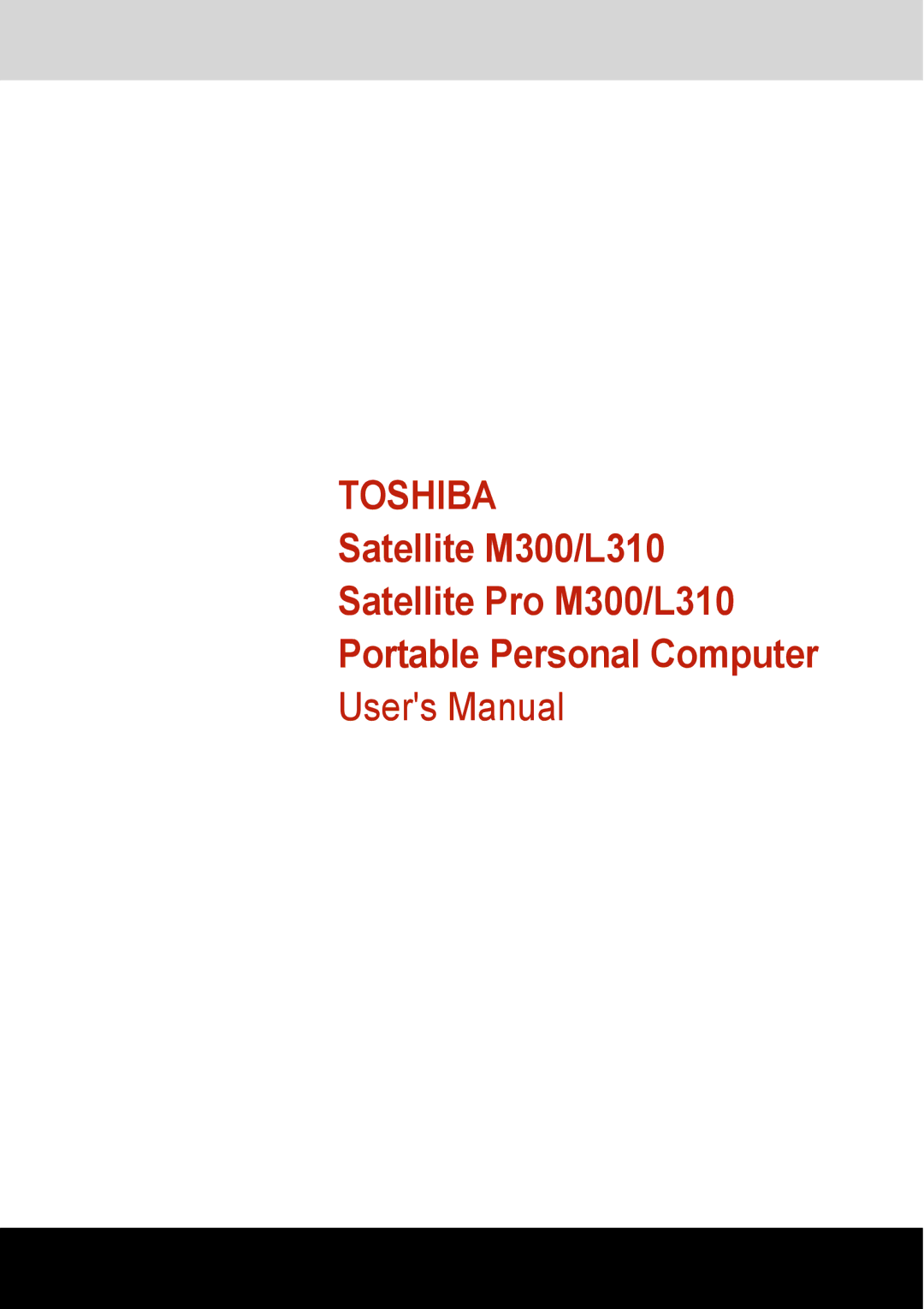 Toshiba L310 user manual Toshiba 