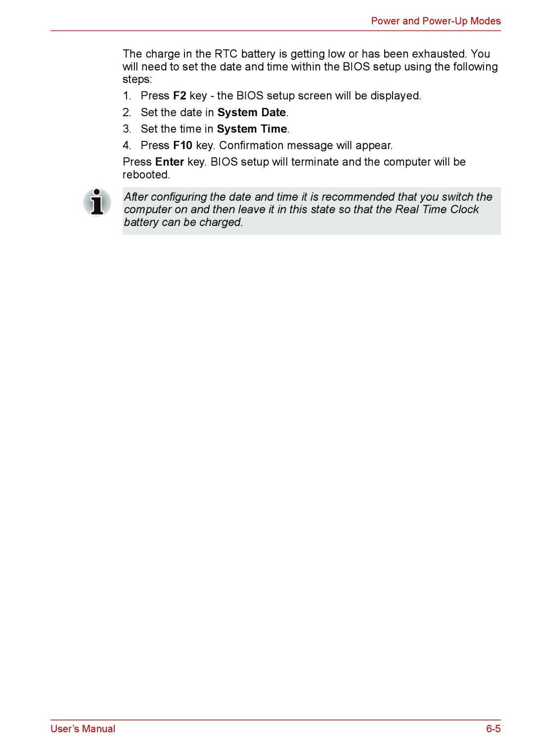 Toshiba L310 user manual Power and Power-Up Modes 