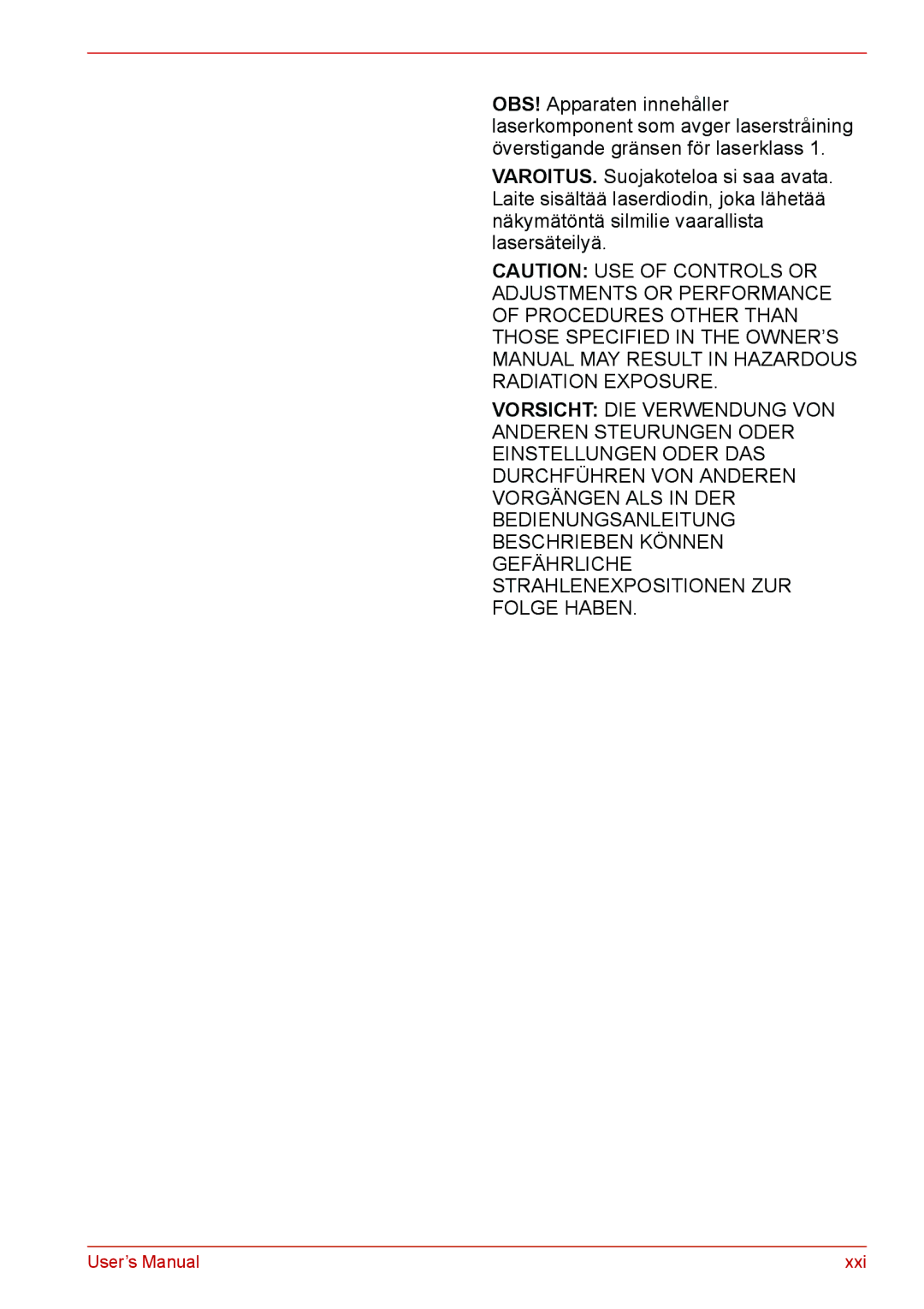 Toshiba L310 user manual Xxi 