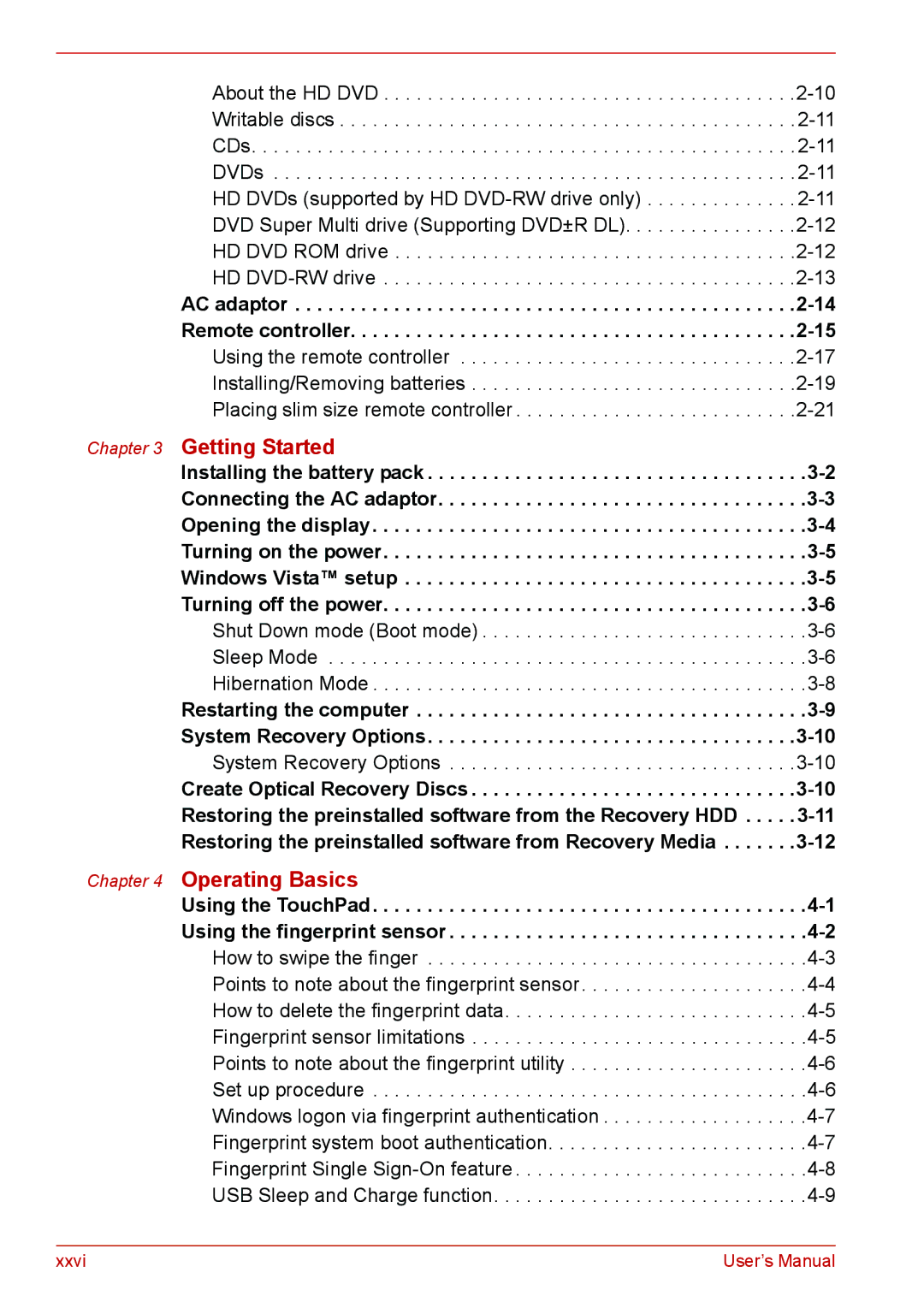 Toshiba L310 user manual Getting Started 