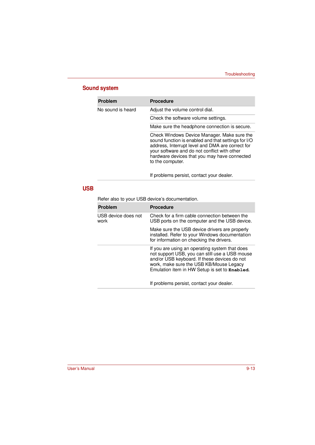 Toshiba L350 user manual Sound system, Usb 