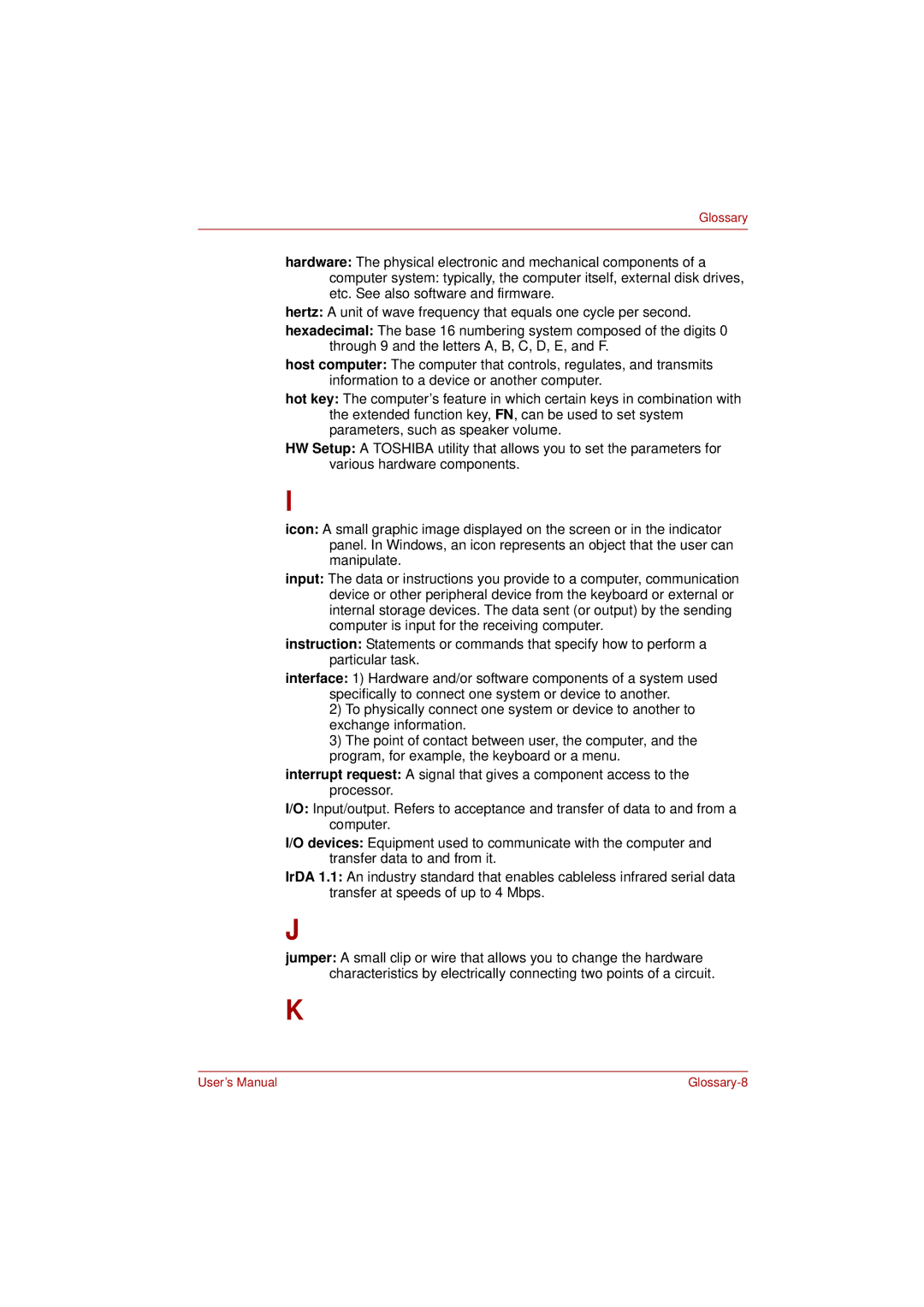 Toshiba L350 user manual Glossary-8 