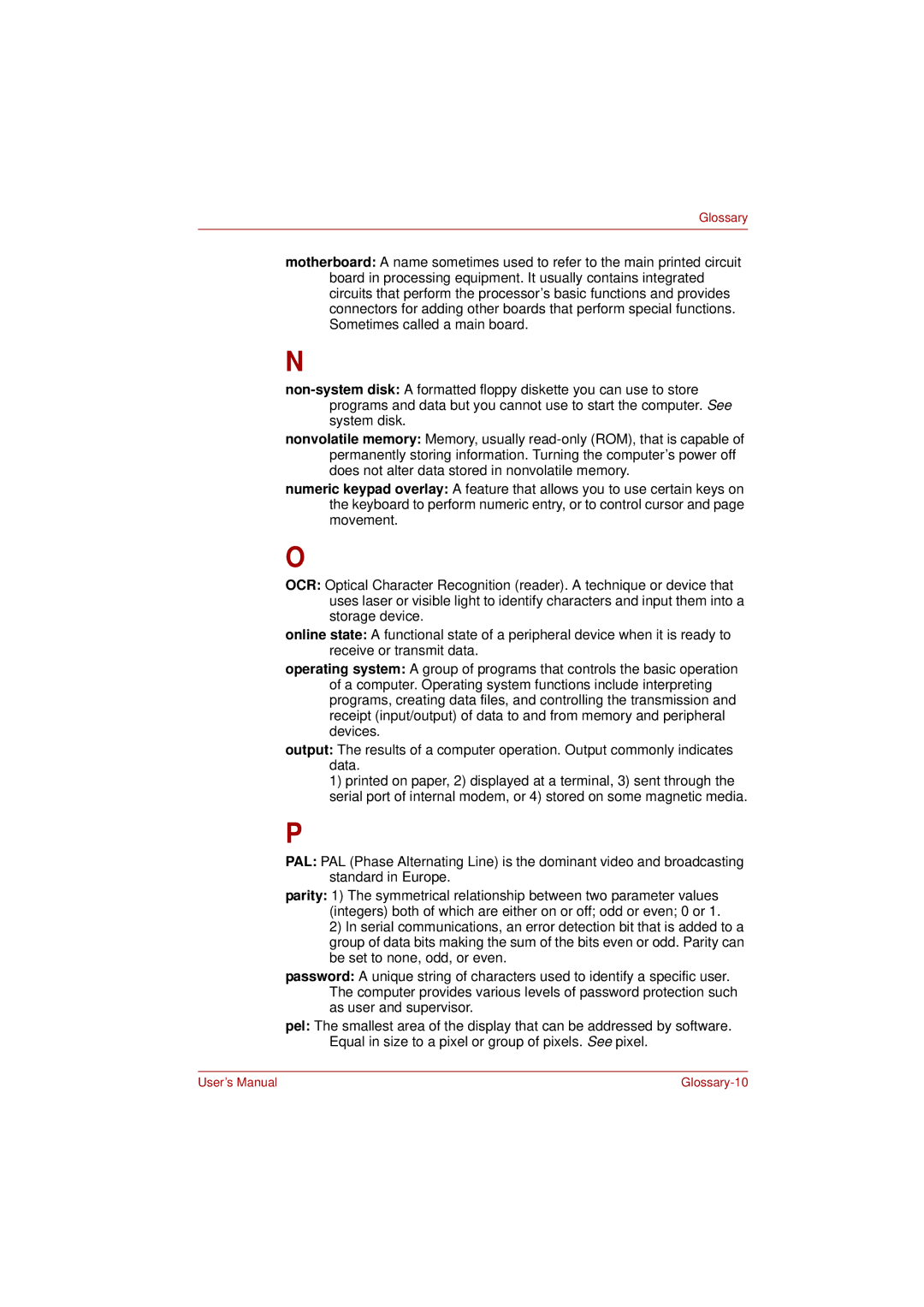 Toshiba L350 user manual Glossary-10 