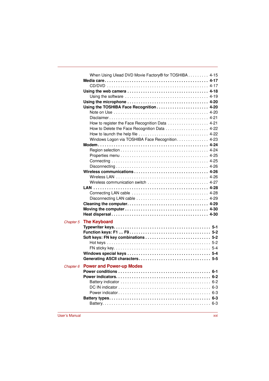 Toshiba L350 user manual Media care, Using the web camera 