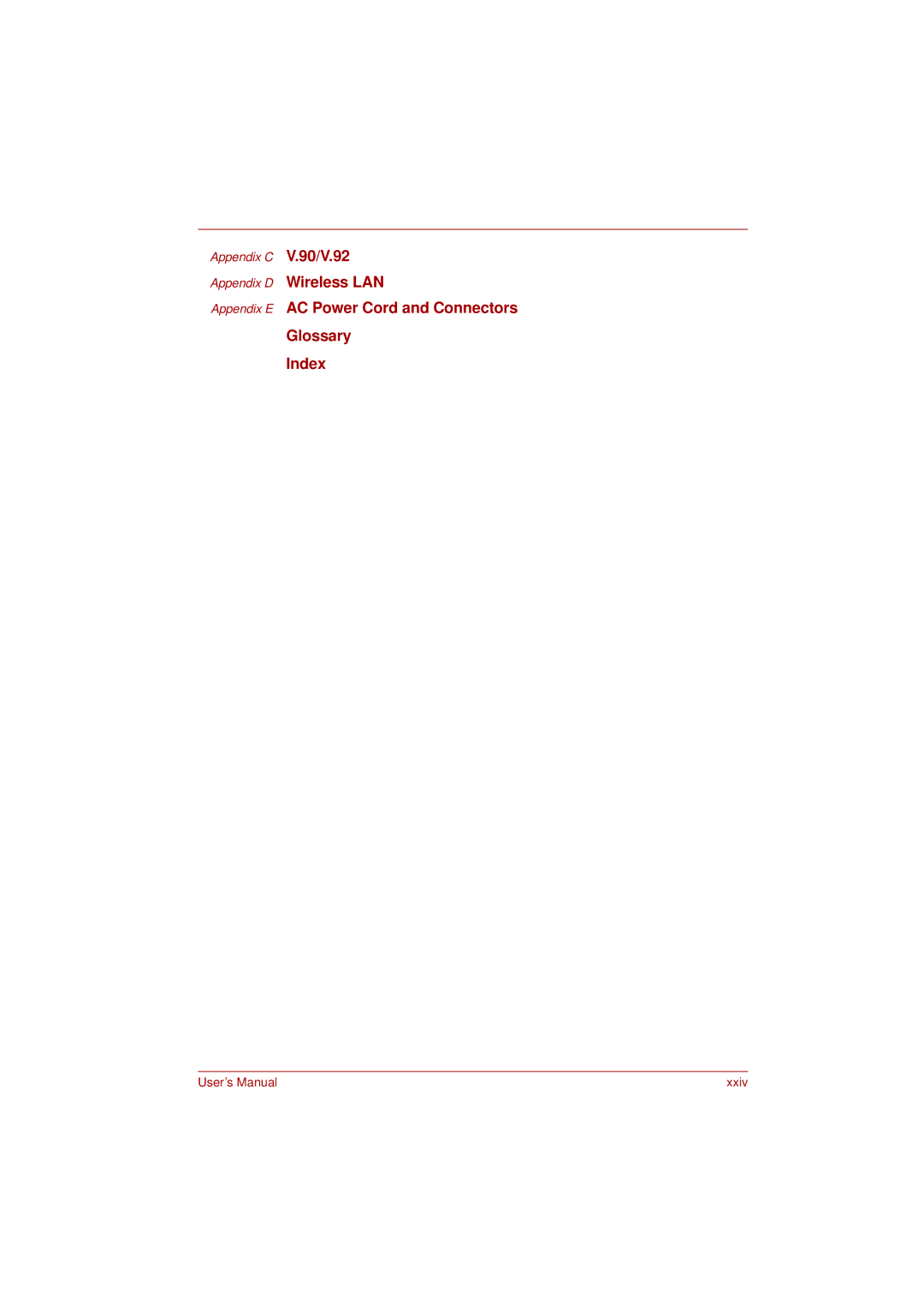 Toshiba L350 user manual Appendix C V.90/V.92 