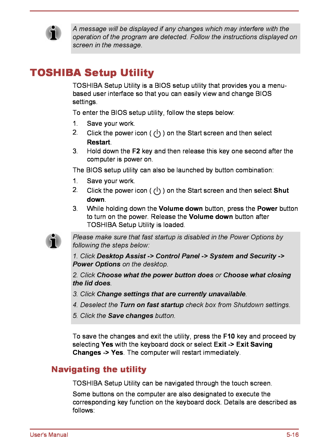 Toshiba L30W-B, L35W-B user manual TOSHIBA Setup Utility, Navigating the utility 
