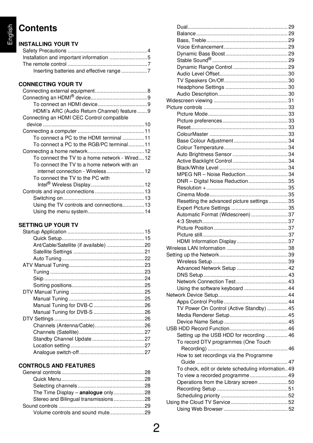 Toshiba L43, W43 user manual Contents 