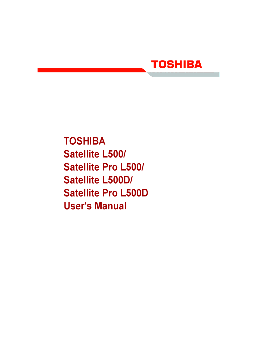 Toshiba L500D user manual Toshiba 