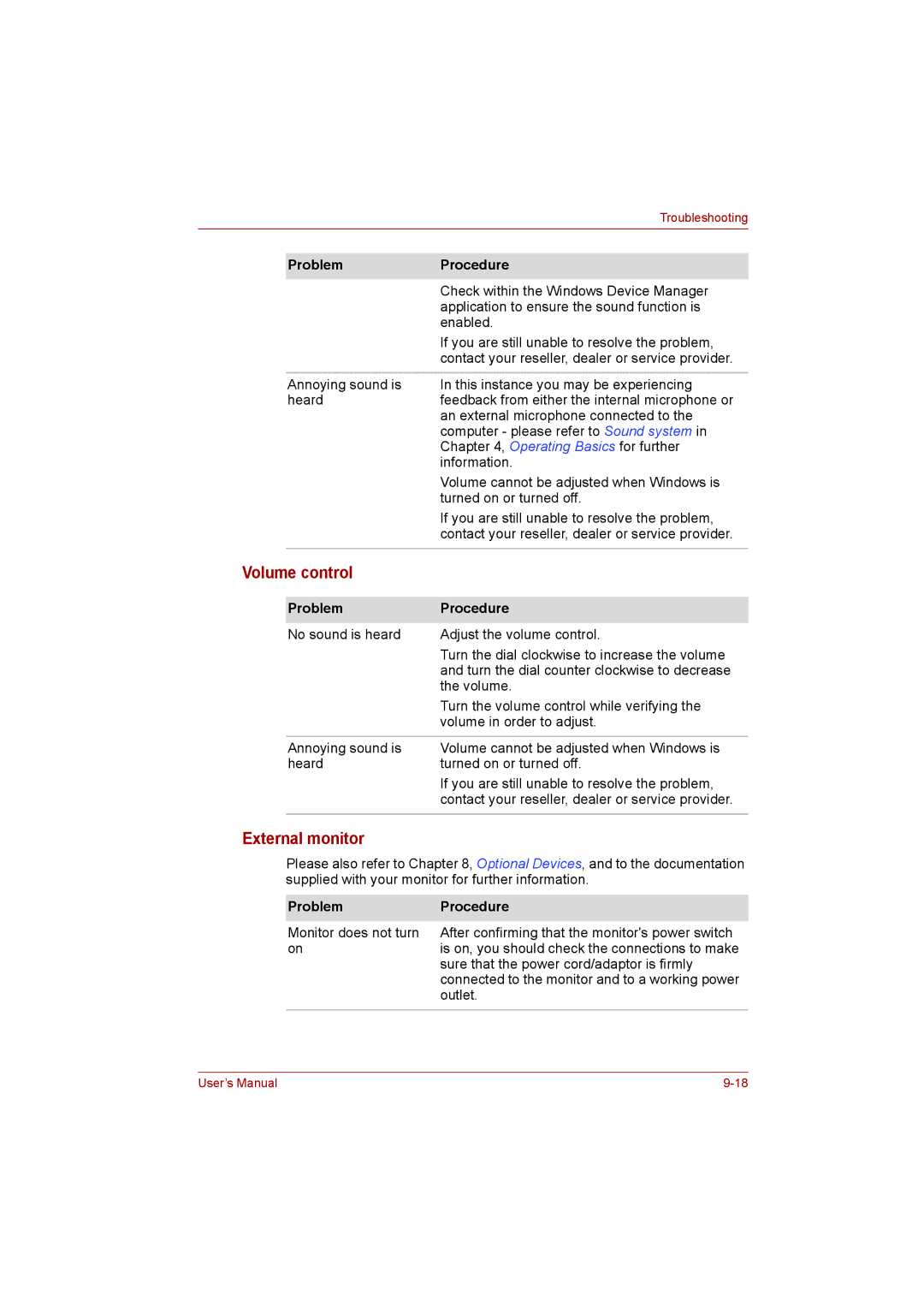 Toshiba L500D user manual Volume control, External monitor 