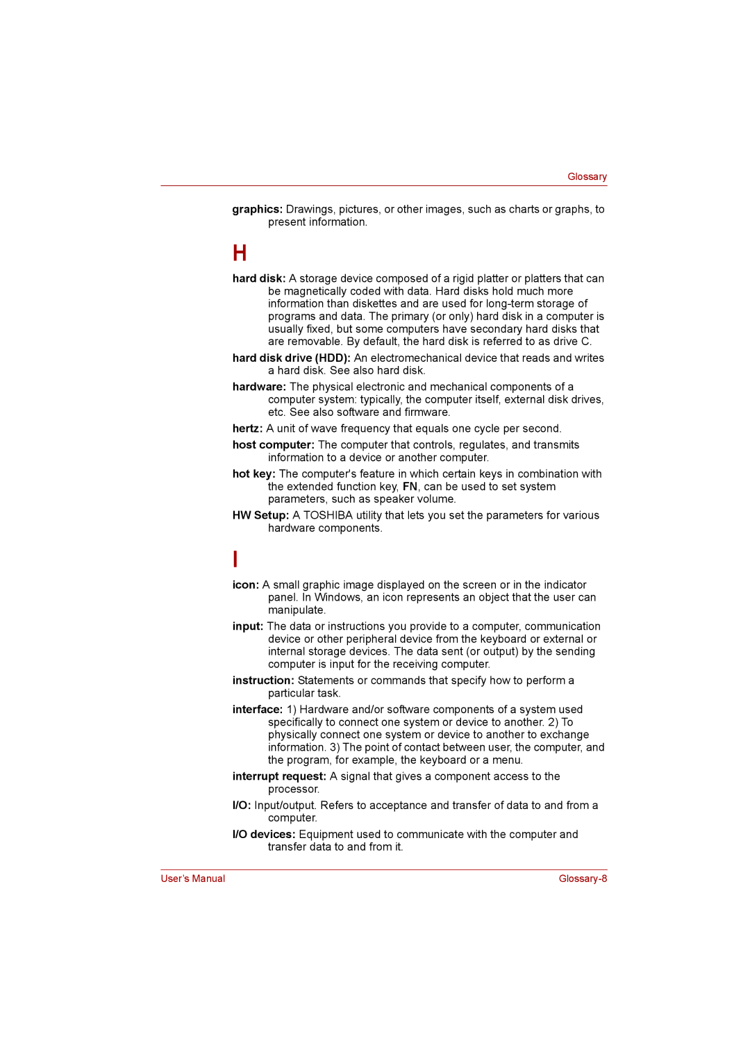 Toshiba L500D user manual Glossary-8 