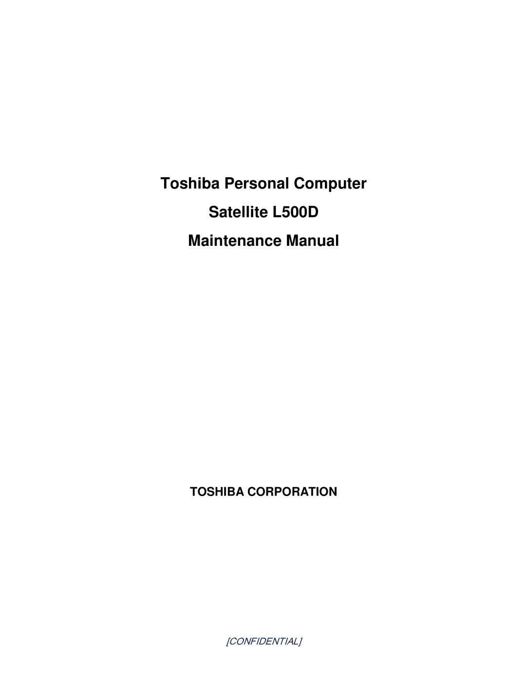 Toshiba L500D manual   