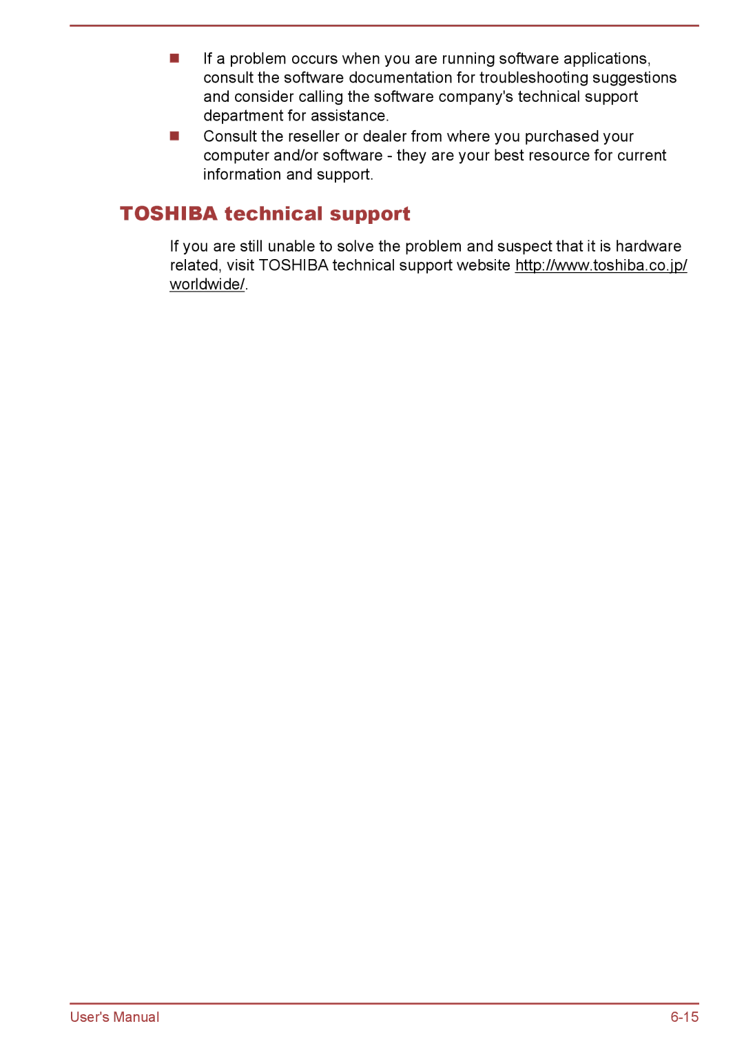 Toshiba L50-A/L50D-A, L50t-A/L50Dt-A user manual Toshiba technical support 