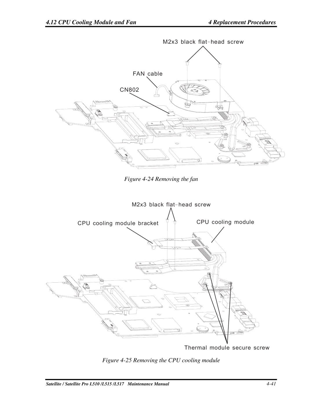 Toshiba L517, L515 manual 24Removingthefan 