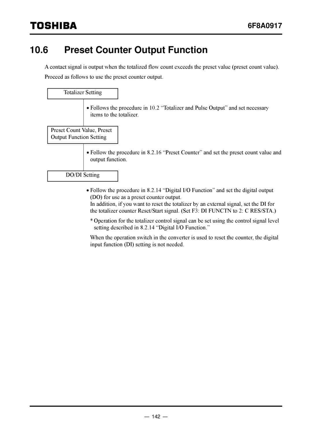 Toshiba L5232 manual Preset Counter Output Function, 142 