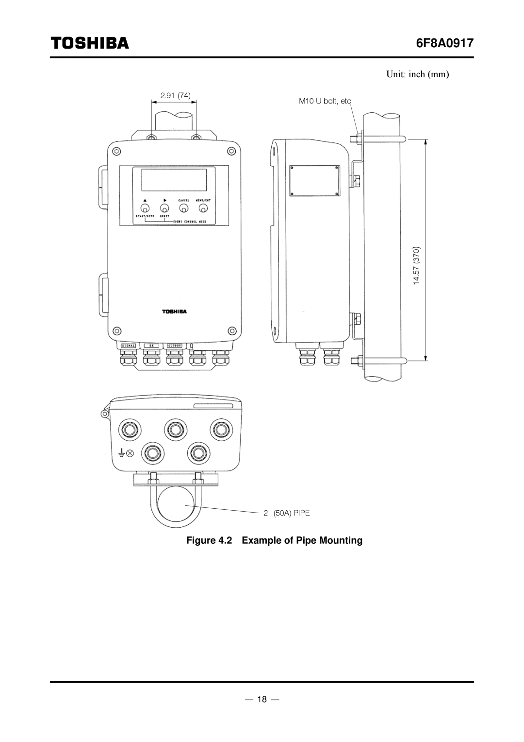 Toshiba L5232 manual Example of Pipe Mounting 