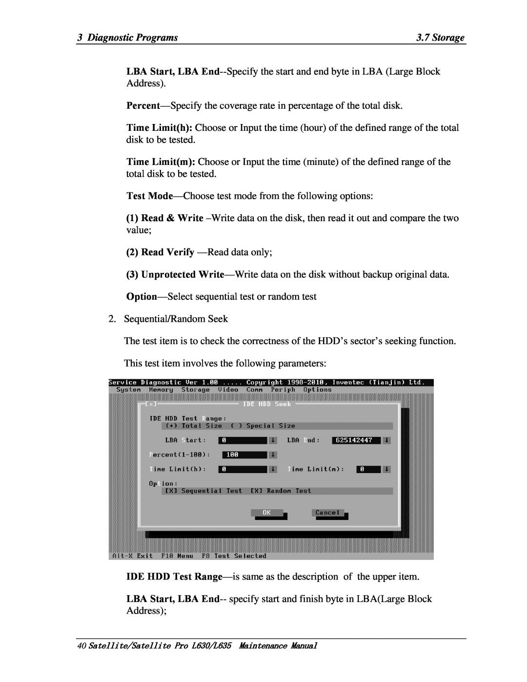 Toshiba L635, L630 manual Percent-Specify the coverage rate in percentage of the total disk 