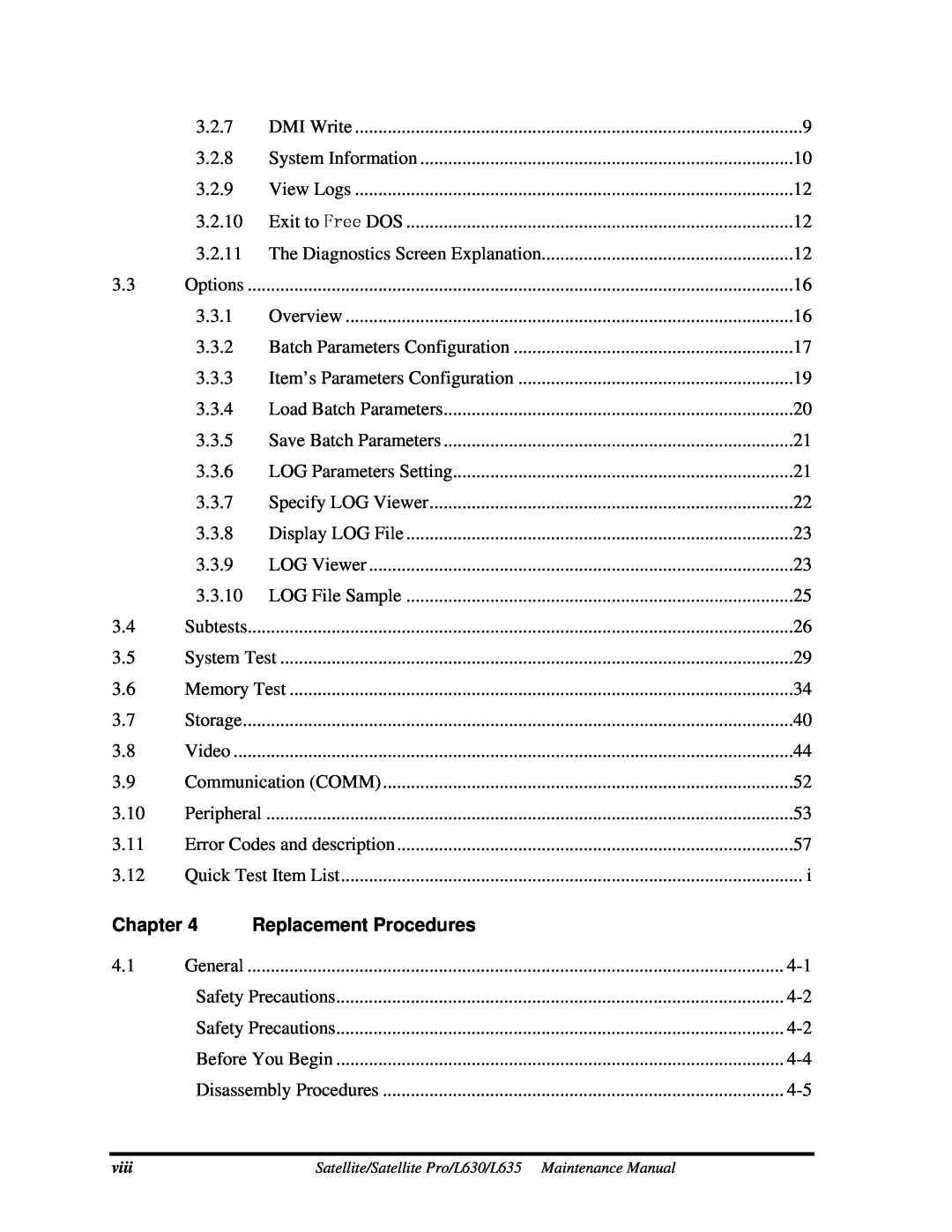 Toshiba L635, L630 manual Chapter, Replacement Procedures, DMI Write 