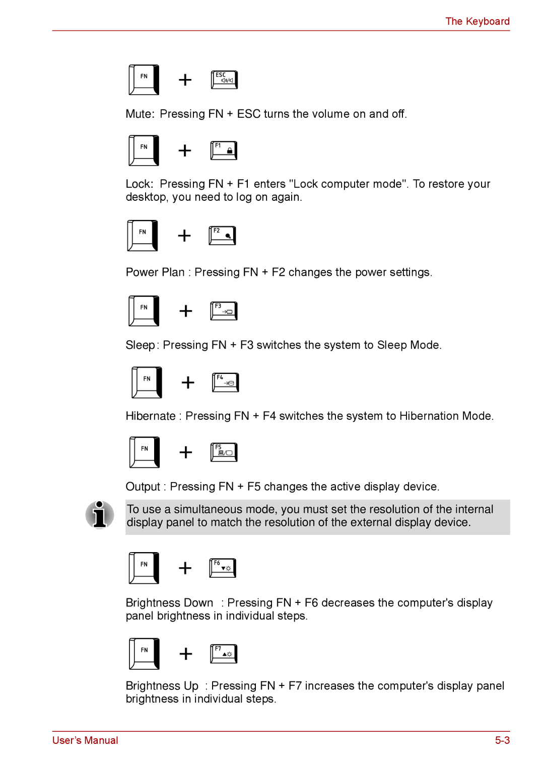 Toshiba Pro L670D, L675D user manual Keyboard 