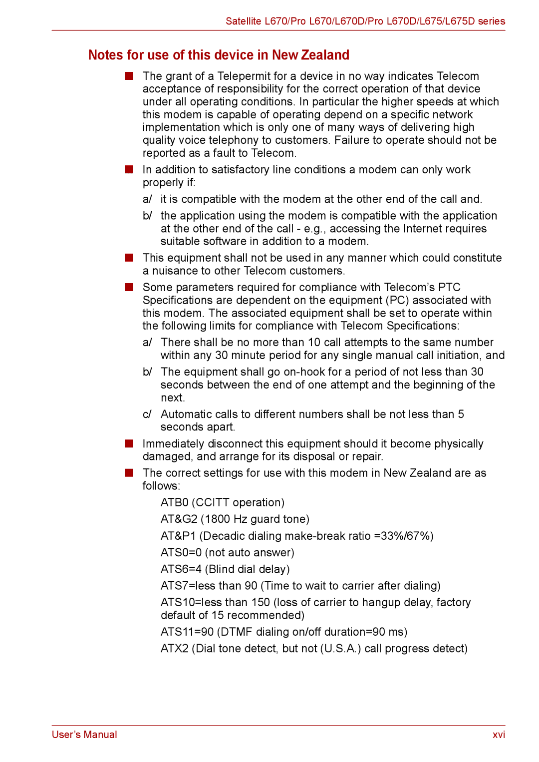 Toshiba Pro L670D, L675D user manual Xvi 