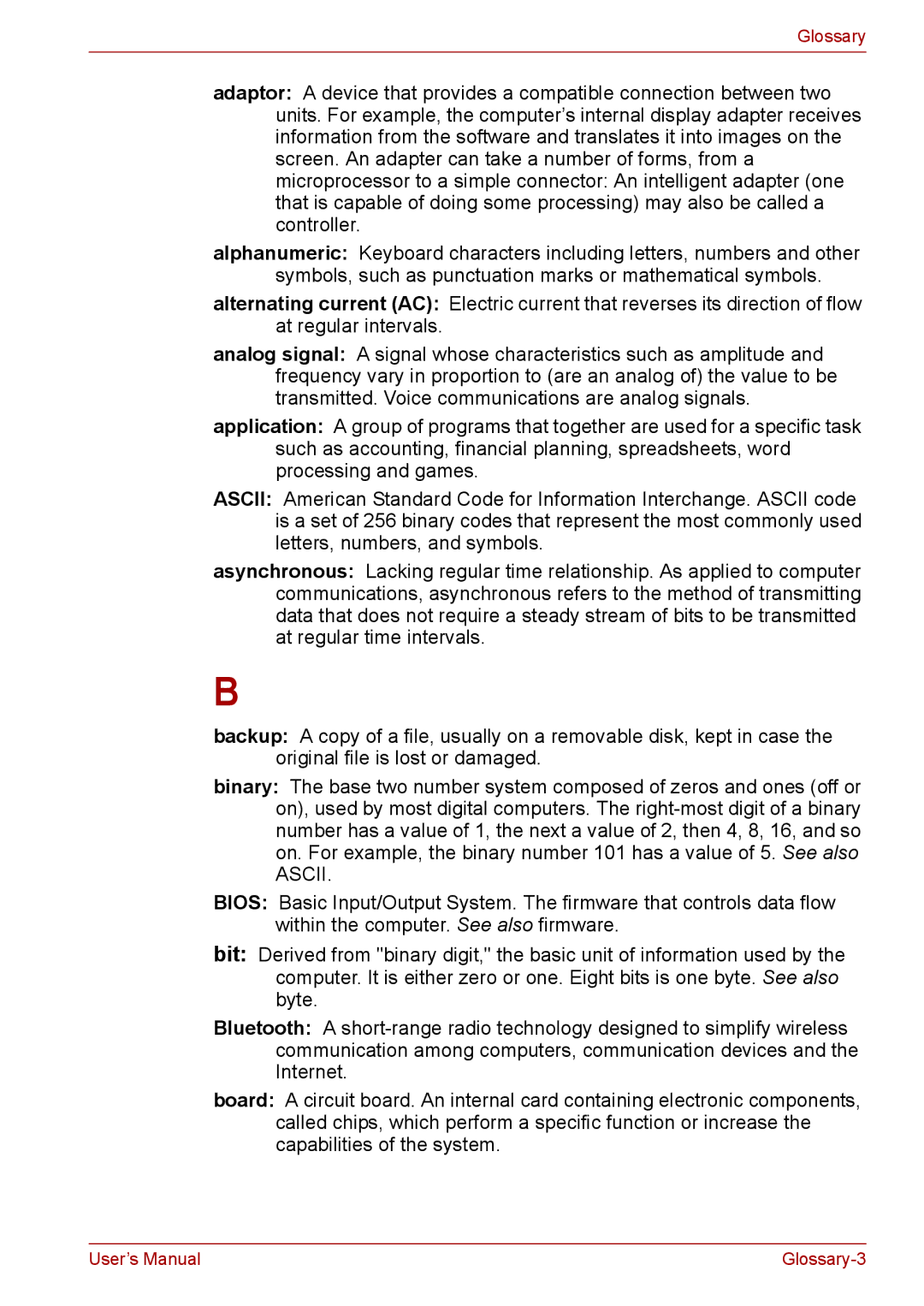 Toshiba Pro L670D, L675D user manual Ascii 