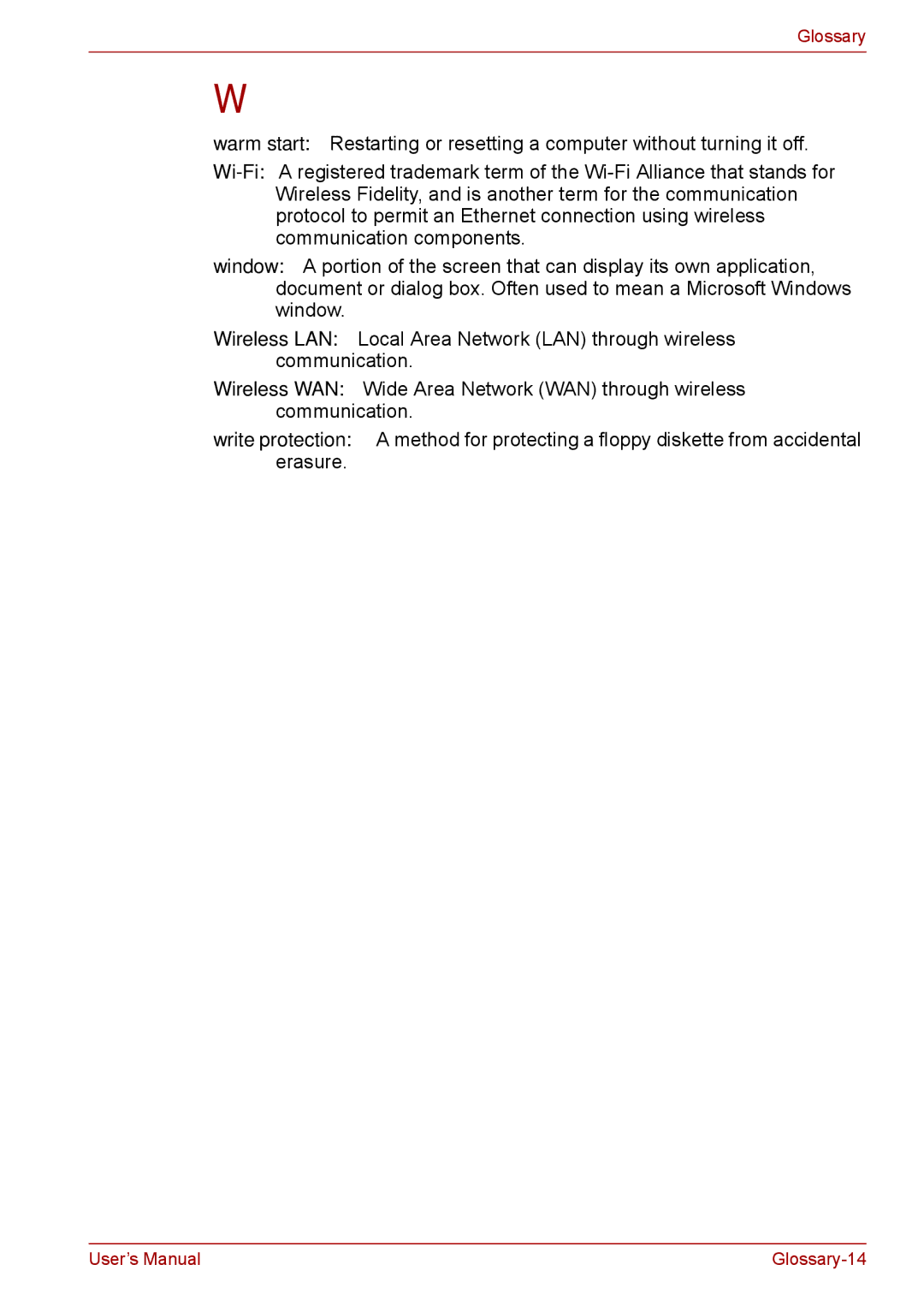 Toshiba Pro L670D, L675D user manual Glossary-14 