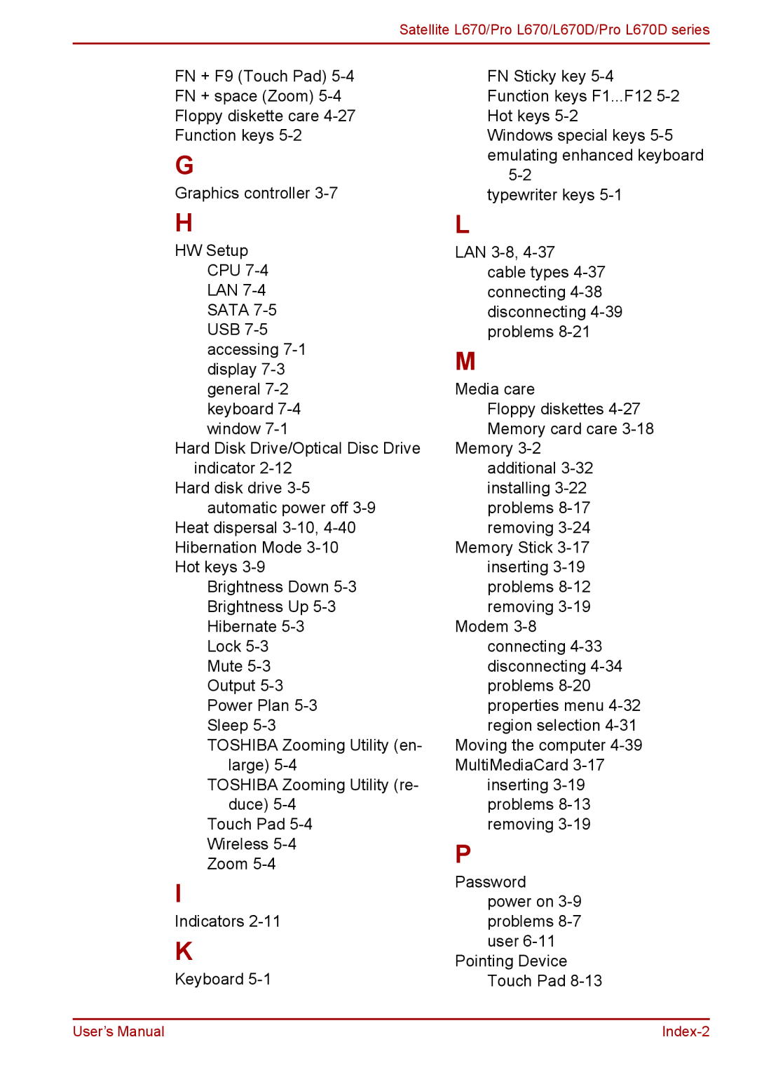 Toshiba Pro L670D, L675D user manual Windows special keys 5-5 emulating enhanced keyboard 