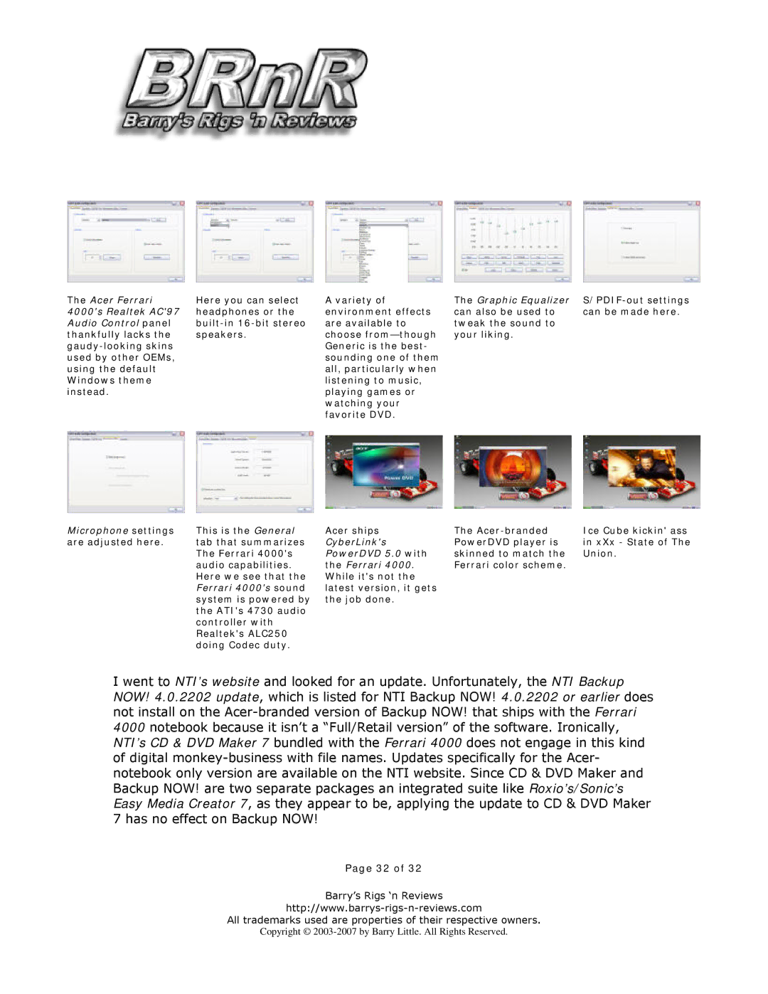 Toshiba LX.FR406.035, 4000 4005WLMi manual Graphic Equalizer, 4000s Realtek AC97, Audio Control panel 