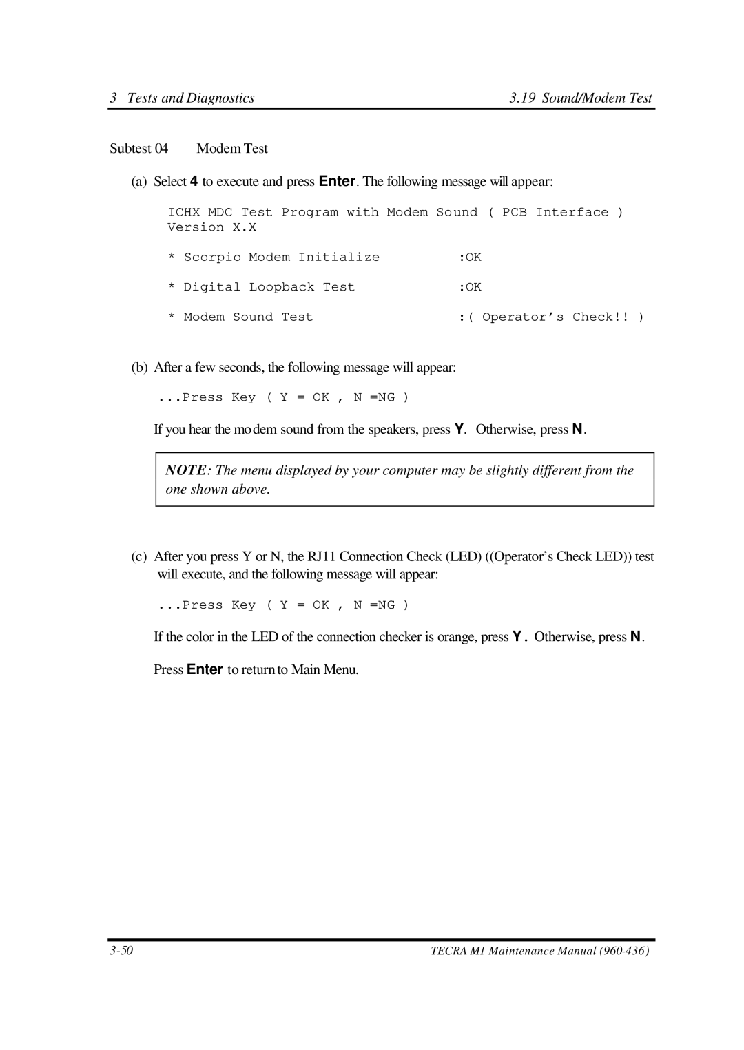 Toshiba M1 manual After a few seconds, the following message will appear 