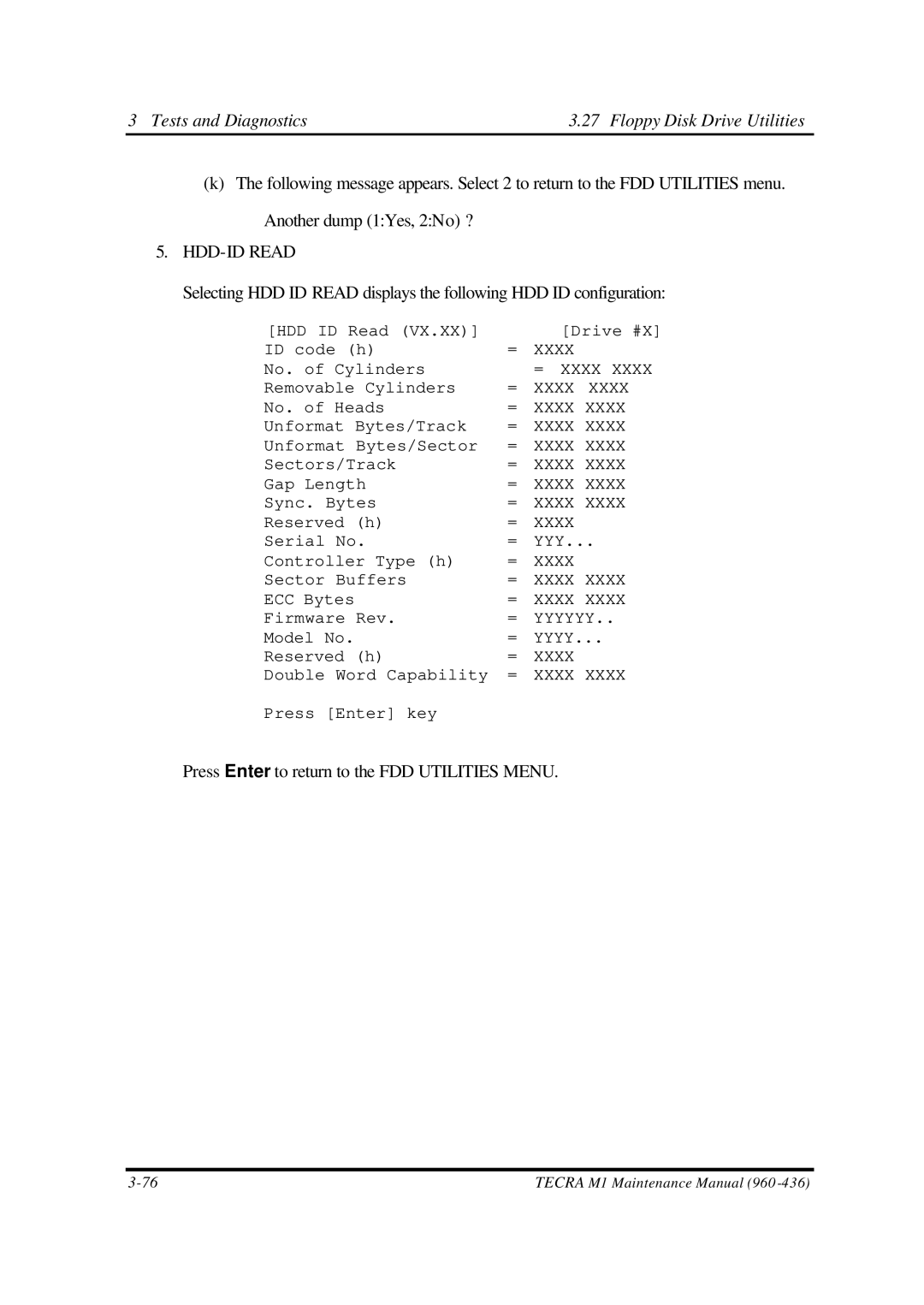 Toshiba M1 manual HDD-ID Read 