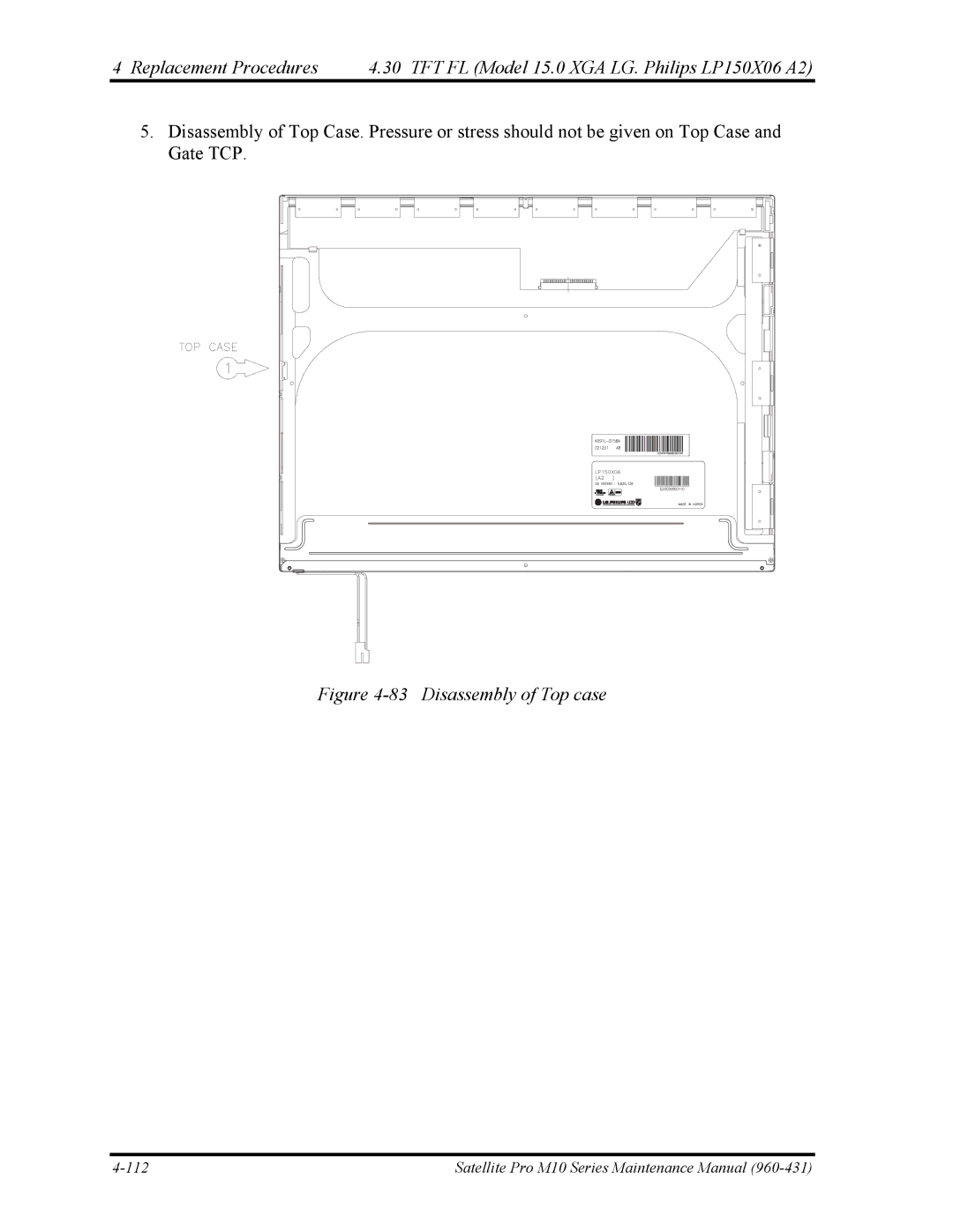 Toshiba M10 manual Disassembly of Top case 