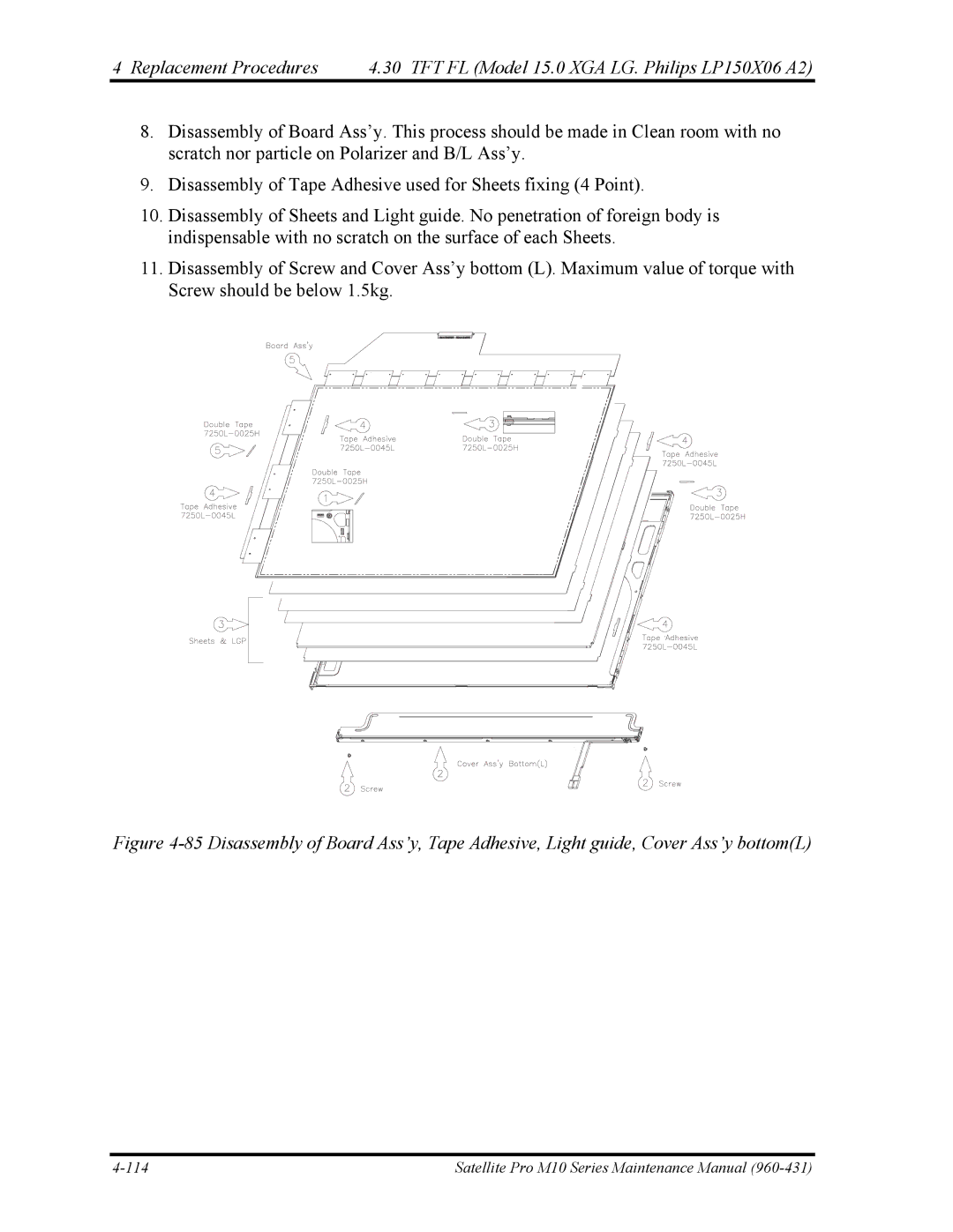 Toshiba manual Satellite Pro M10 Series Maintenance Manual 