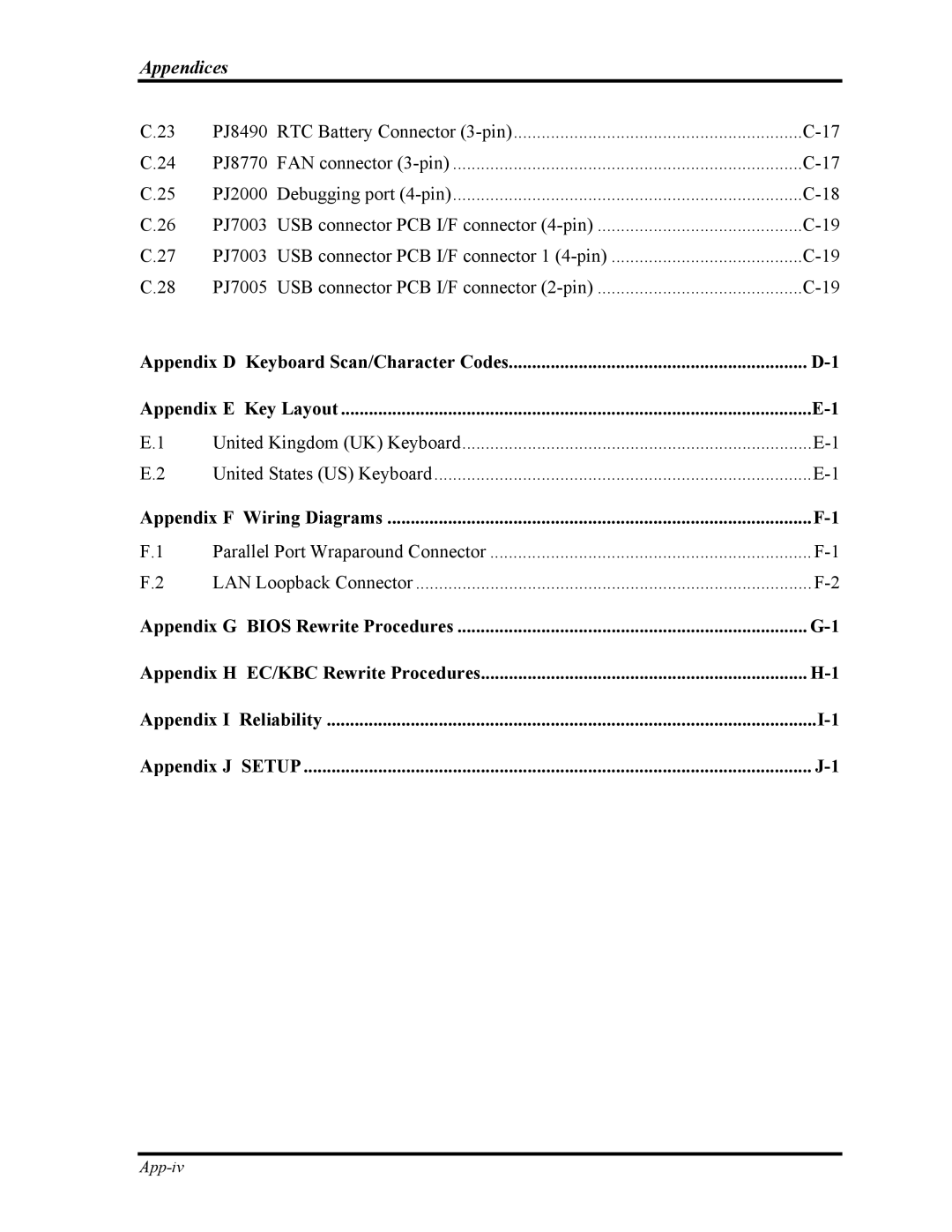 Toshiba M30-35 manual Appendix F Wiring Diagrams 