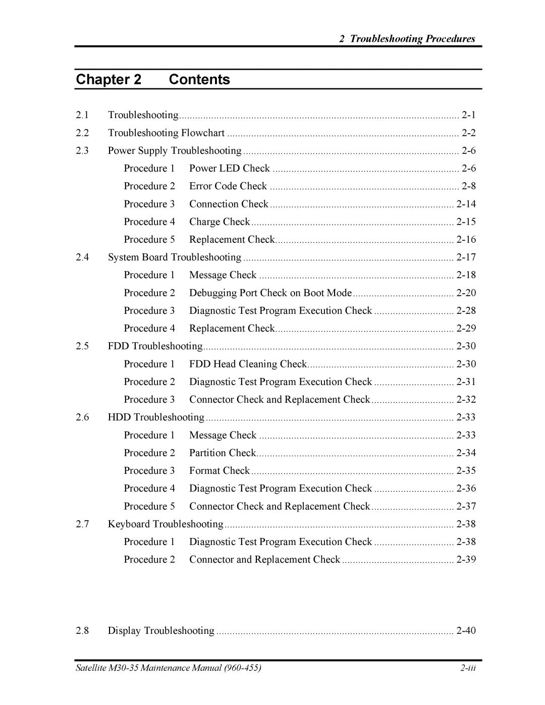 Toshiba manual Satellite M30-35 Maintenance Manual Iii 