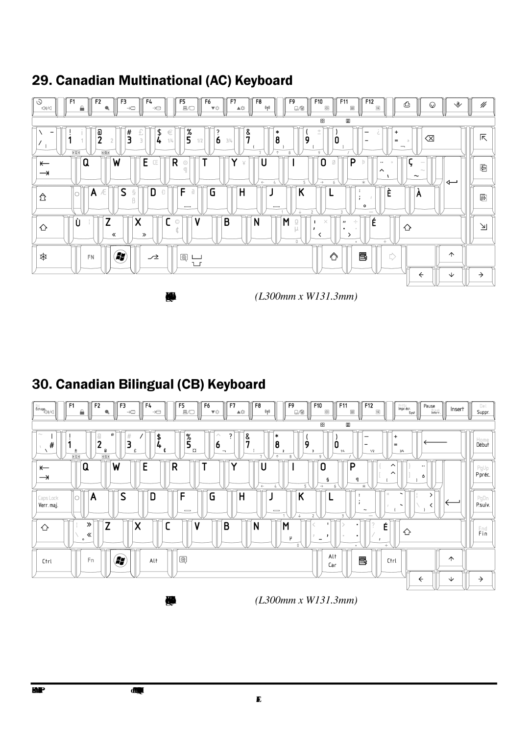 Toshiba M300 manual Canadian Multinational AC Keyboard 