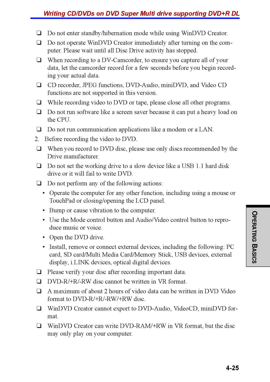 Toshiba M40 user manual Writing CD/DVDs on DVD Super Multi drive supporting DVD+R DL 