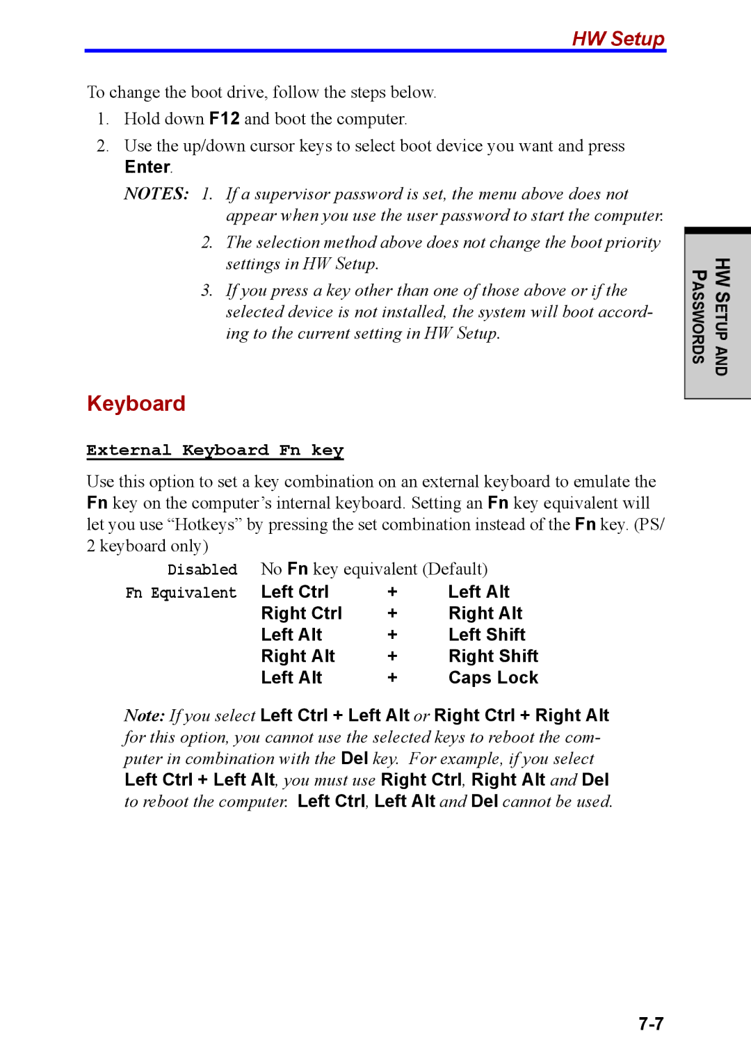 Toshiba M40 user manual Enter, External Keyboard Fn key 