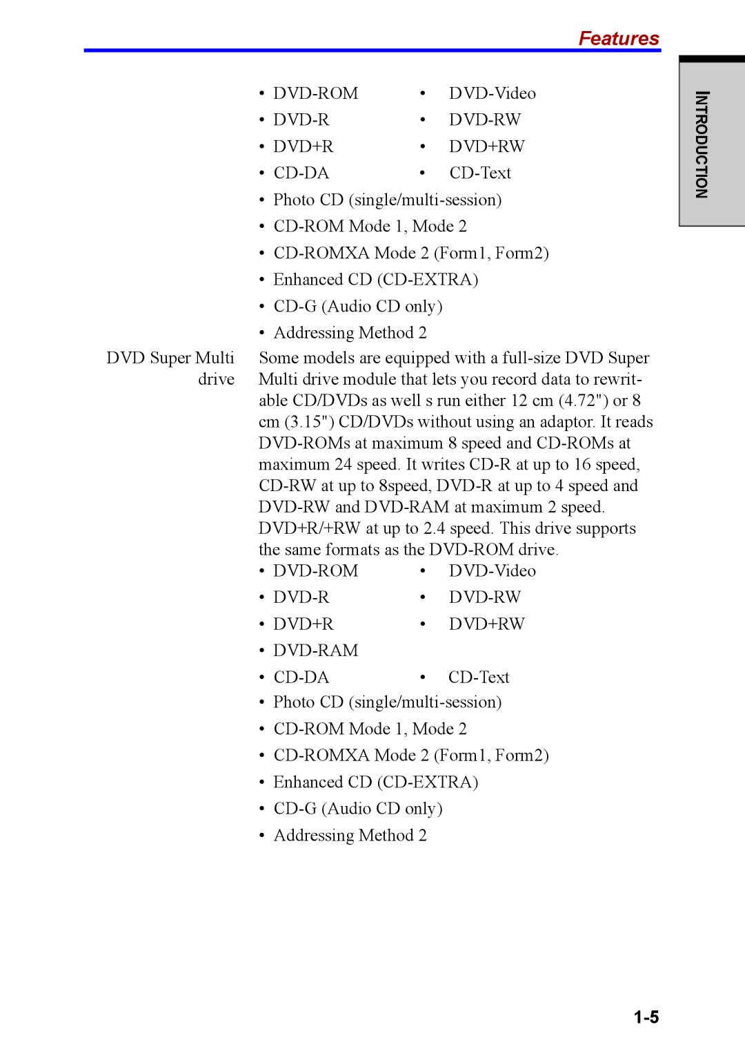 Toshiba M40 user manual Dvd-Rw 