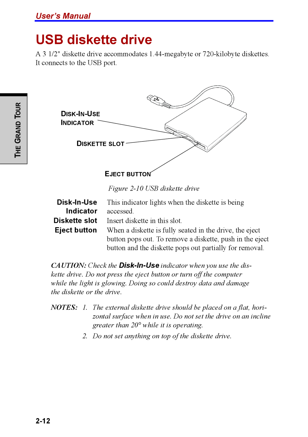 Toshiba M40 user manual USB diskette drive 