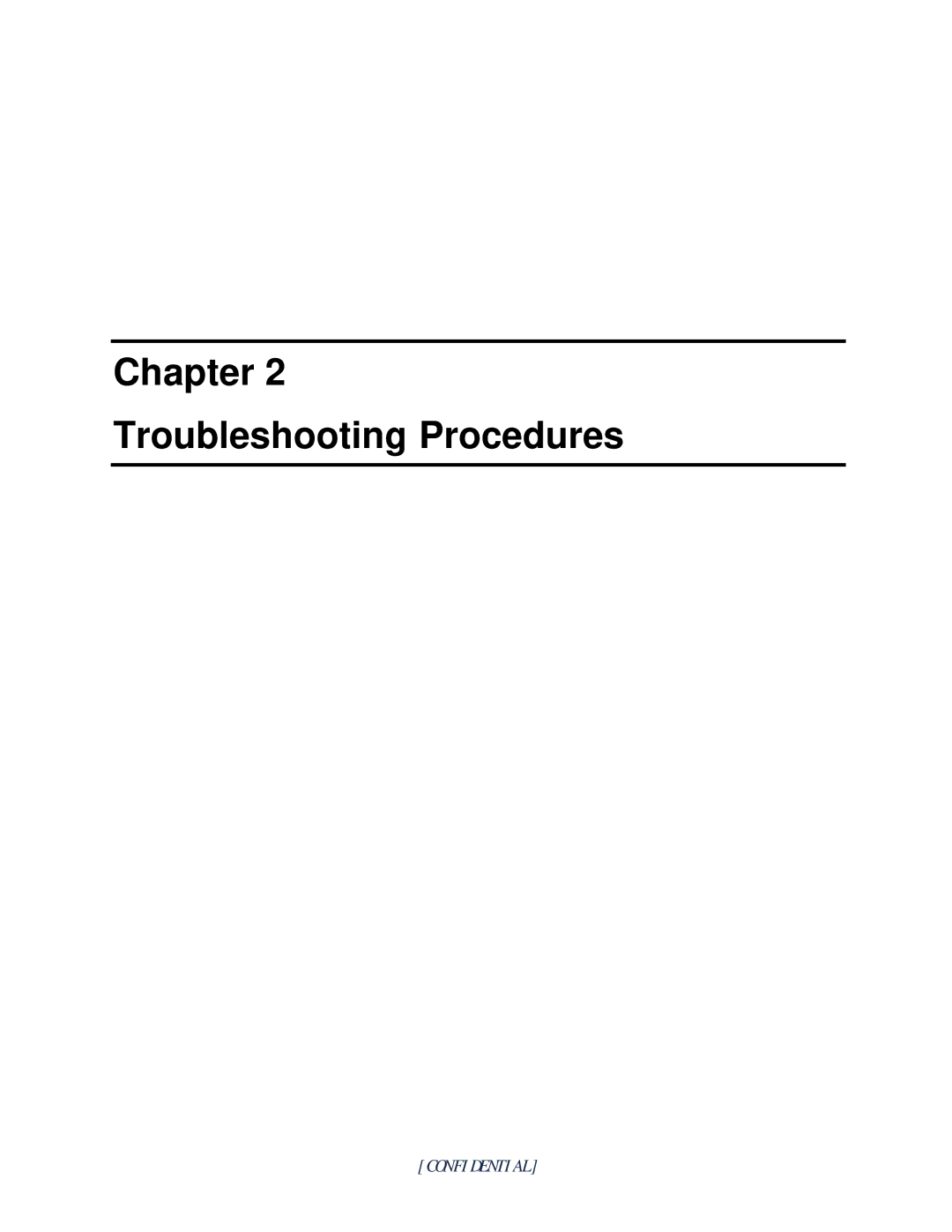 Toshiba M60 manual Chapter Troubleshooting Procedures 