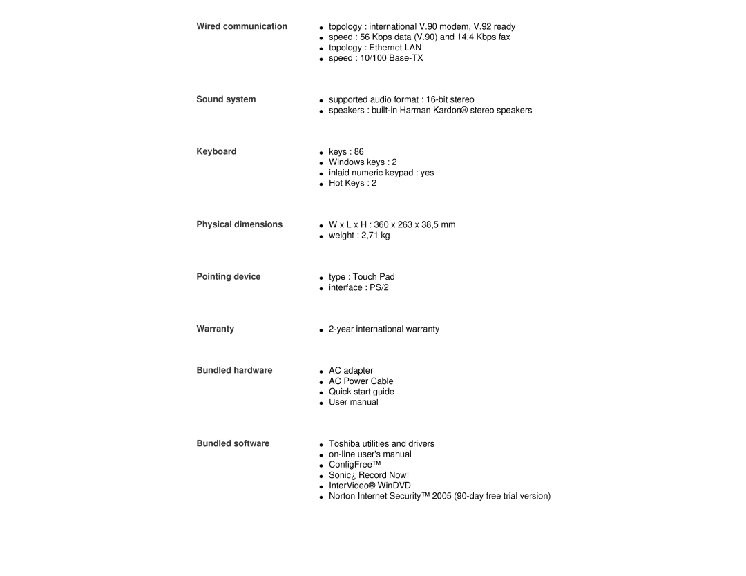 Toshiba M70-235 manual 