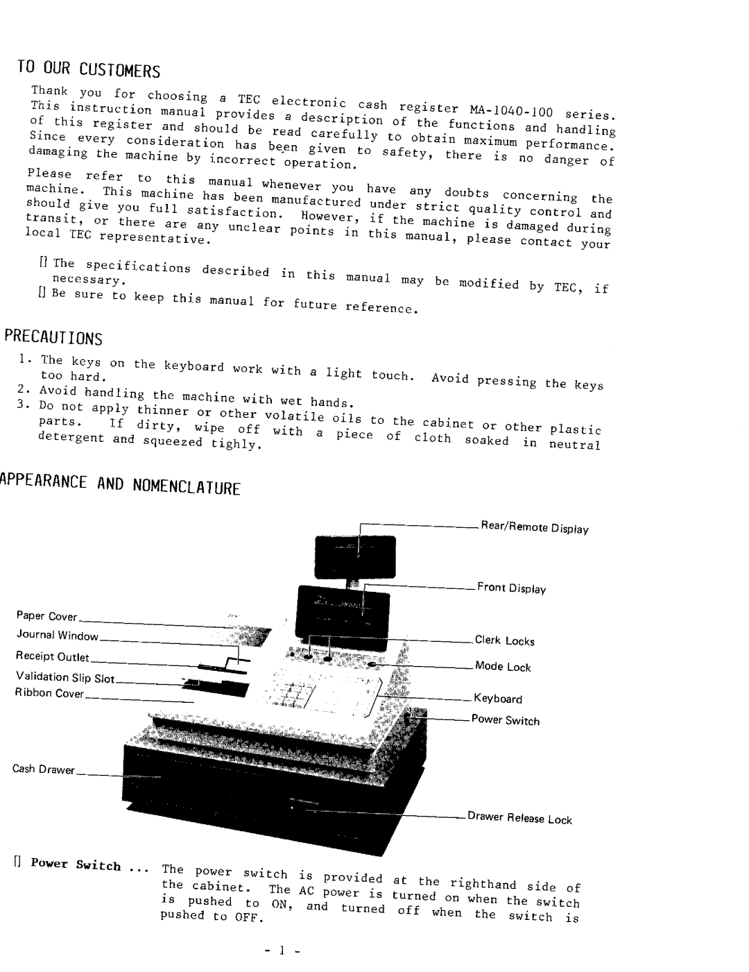 Toshiba MA-1040-100 Series owner manual 