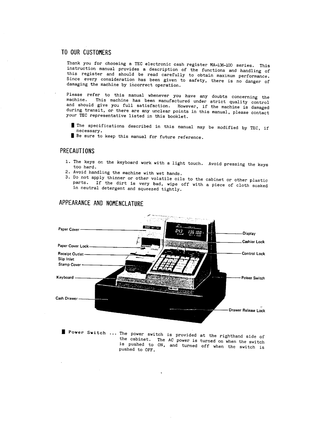 Toshiba MA-136-100 SERIES manual 