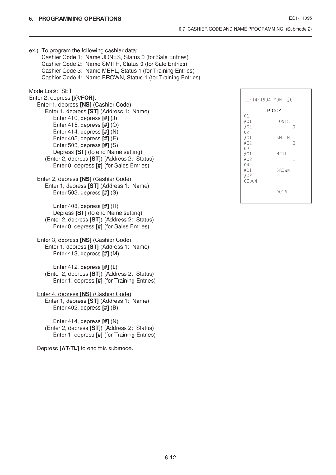 Toshiba MA-1450-1 SERIES, EO1-11095 owner manual Depress AT/TL to end this submode 